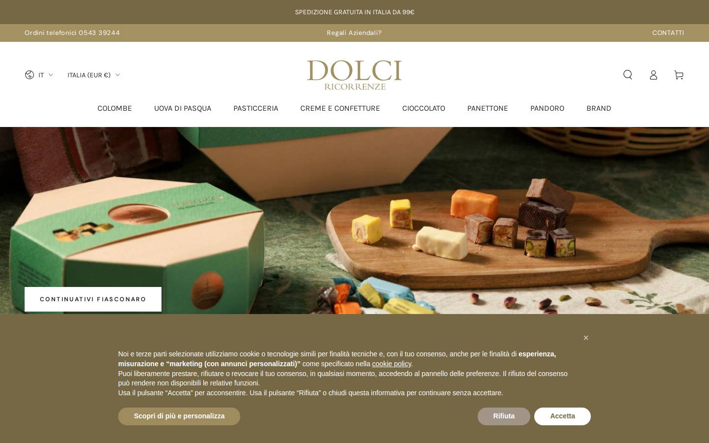 Dolci Ricorrenze homepage screenshot
