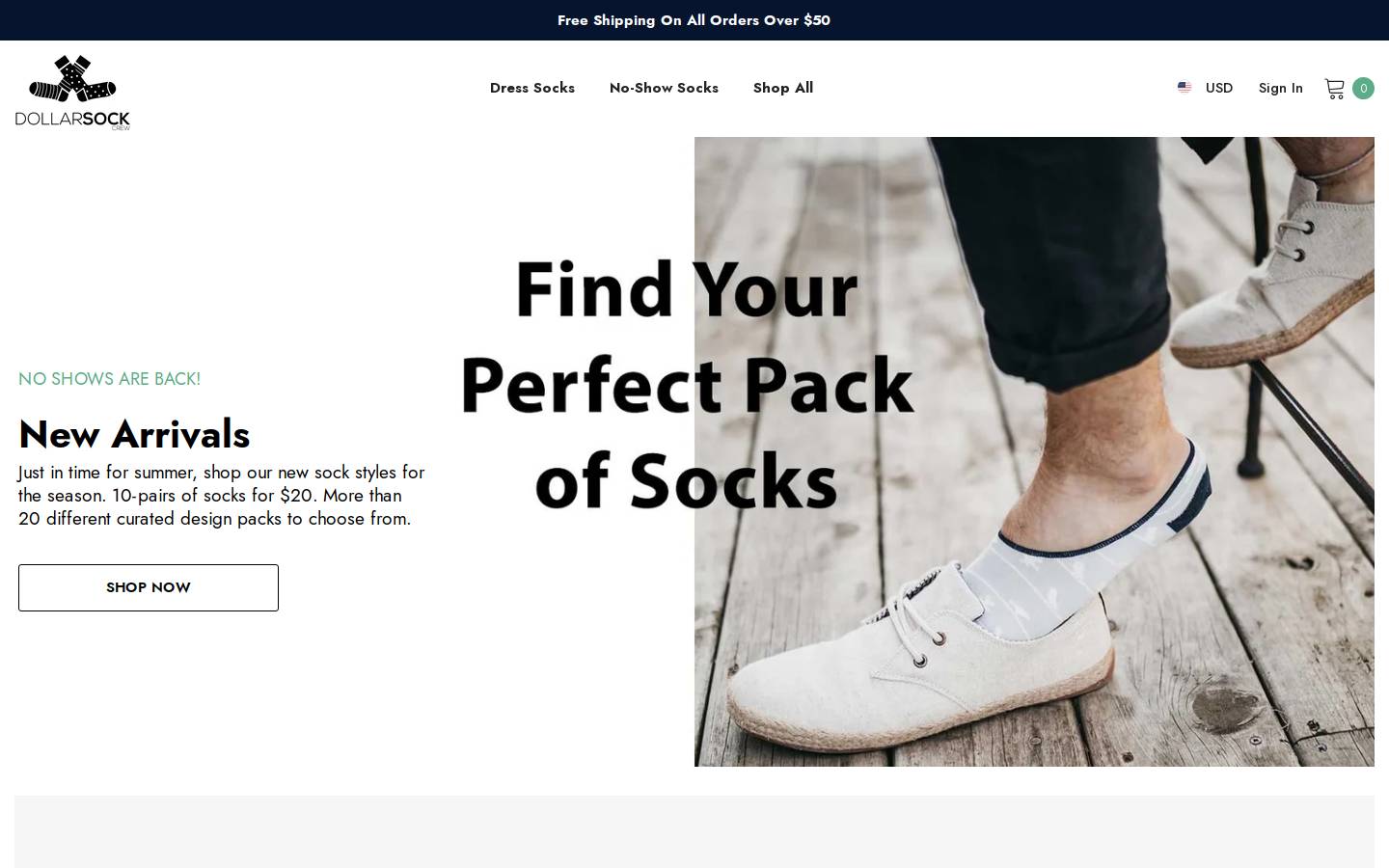 dollarsockcrew.com homepage screenshot