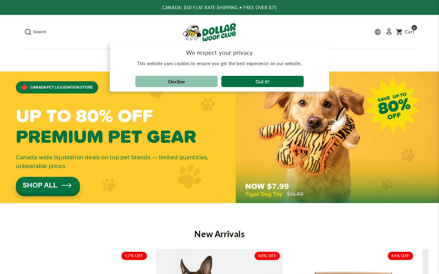 dollarwoofclub.com homepage screenshot