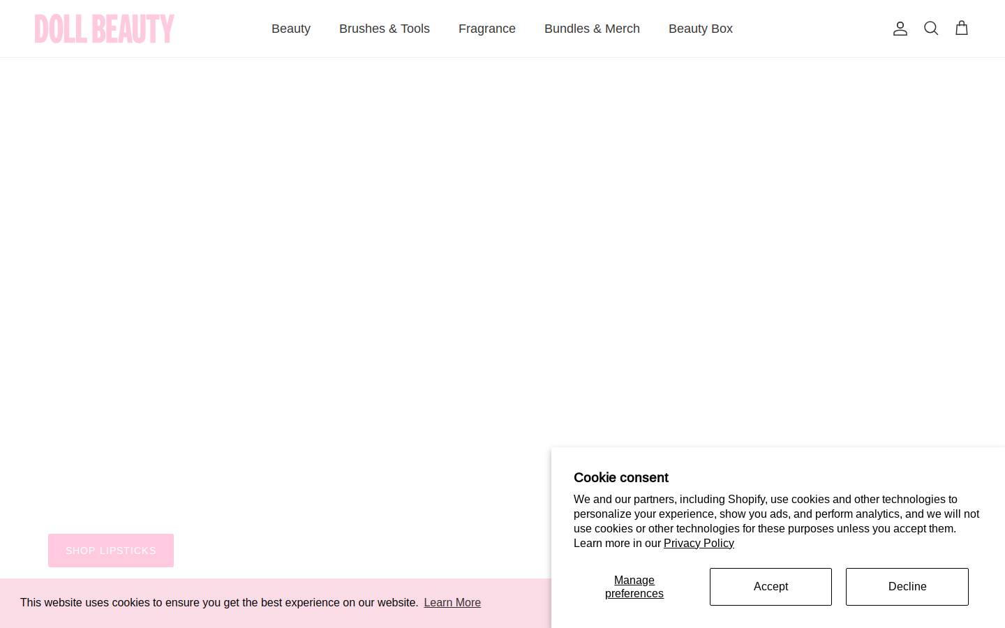 Doll Beauty homepage screenshot
