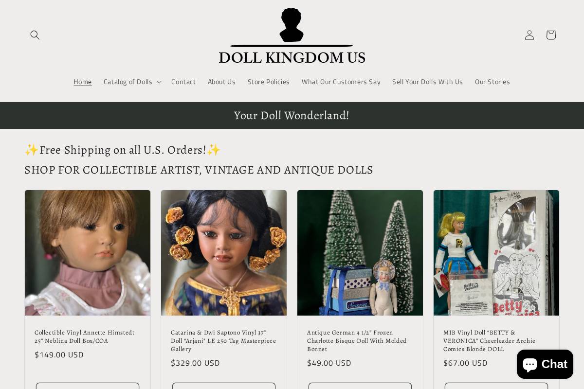 dollkingdomusshop.com homepage screenshot