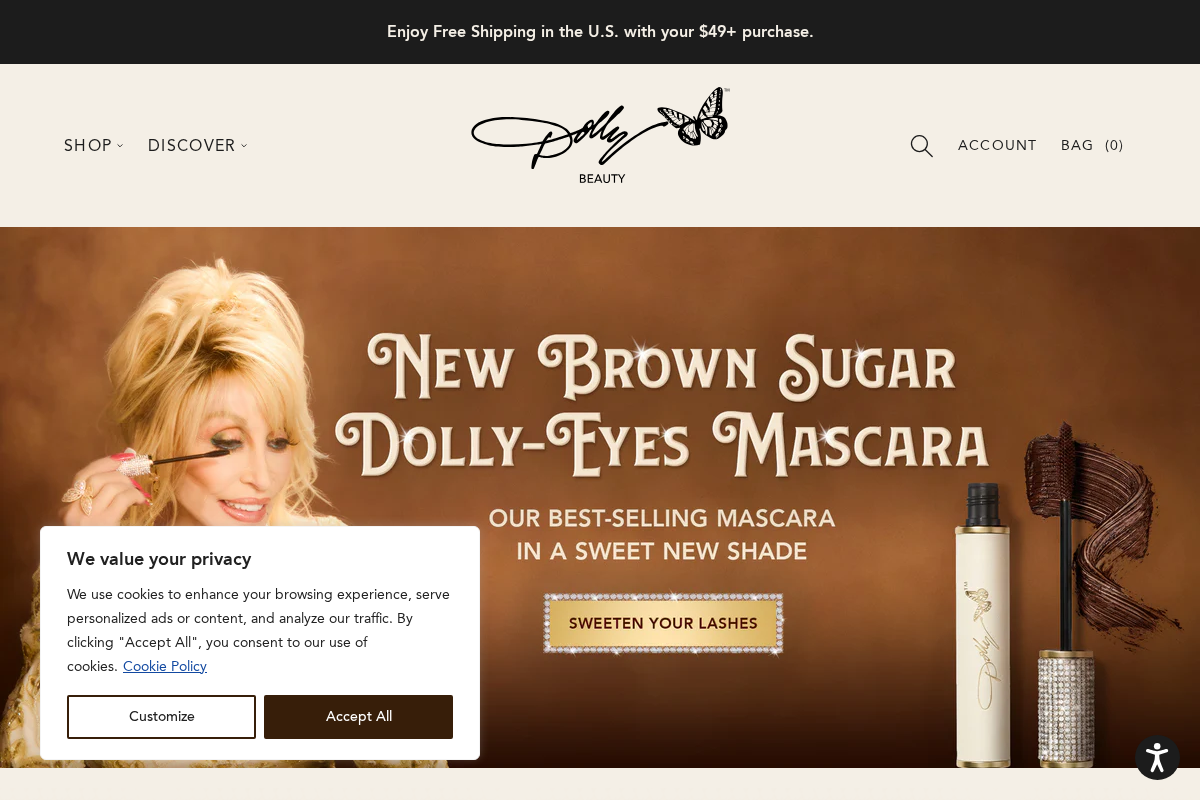 dollyfragrance.com homepage screenshot