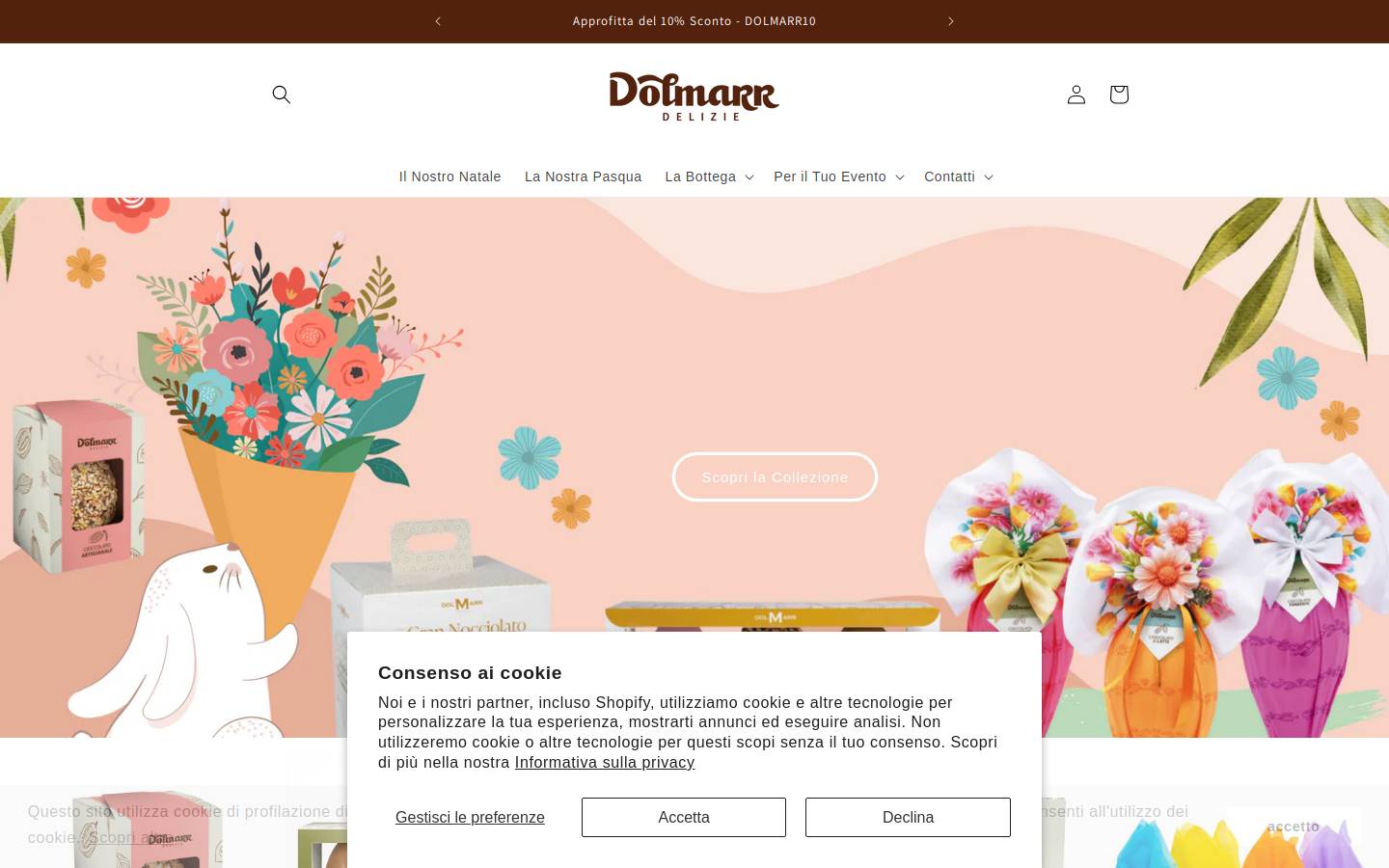 dolmarrcioccolato.it homepage screenshot