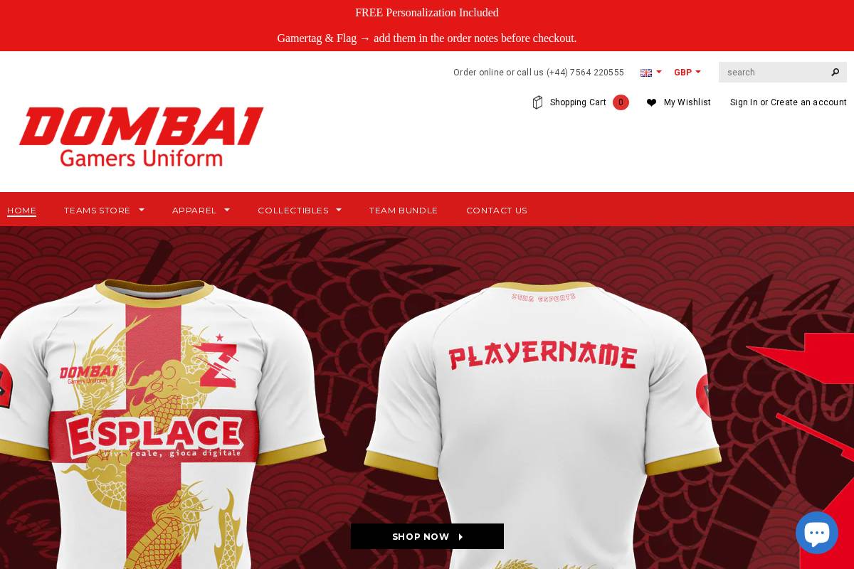 dombaishop.com homepage screenshot