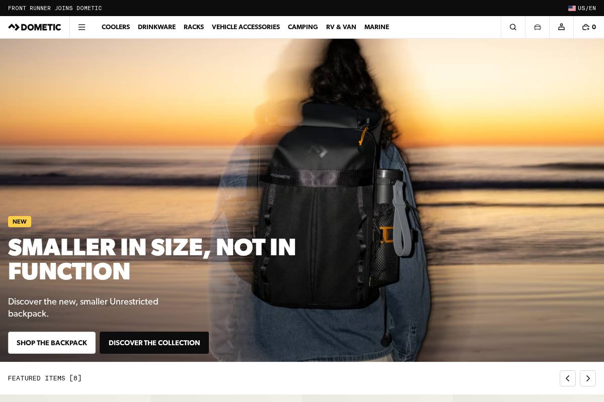 Dometic homepage screenshot