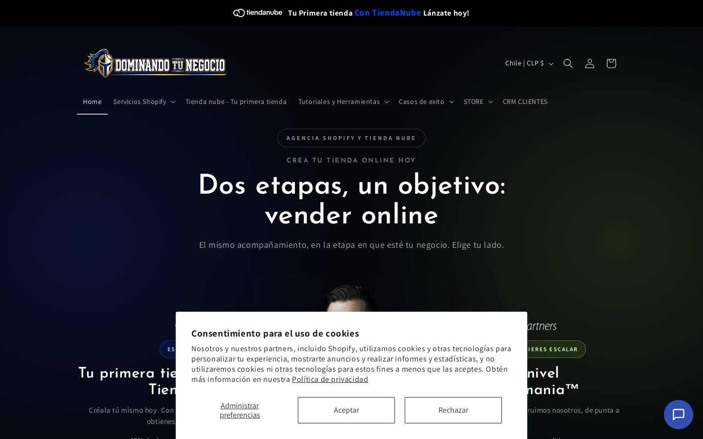 Dominandotunegocio homepage screenshot