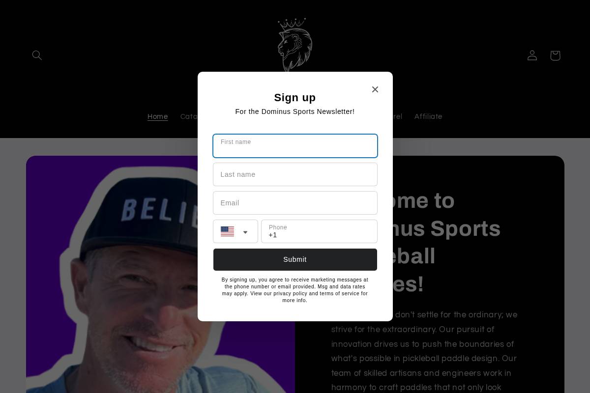 dominus-sports.com homepage screenshot