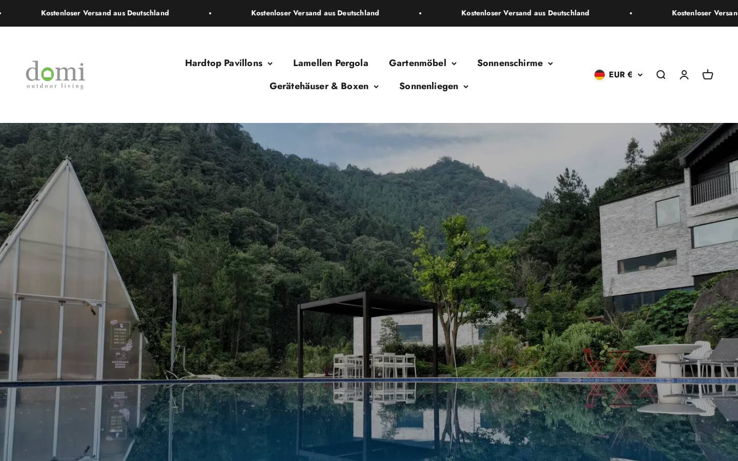 Domi Outdoor Living homepage screenshot