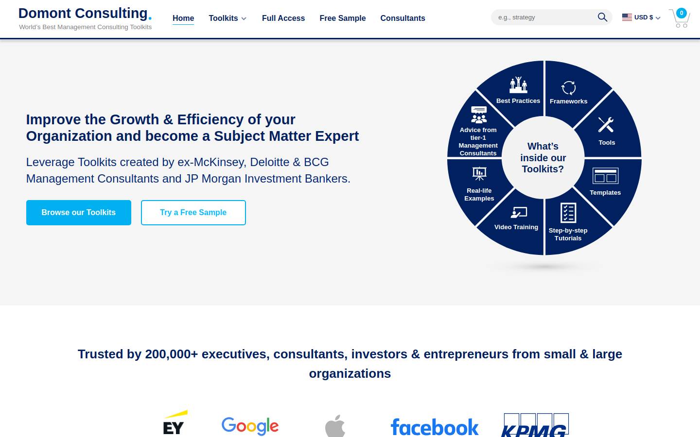 Domont Consulting homepage screenshot