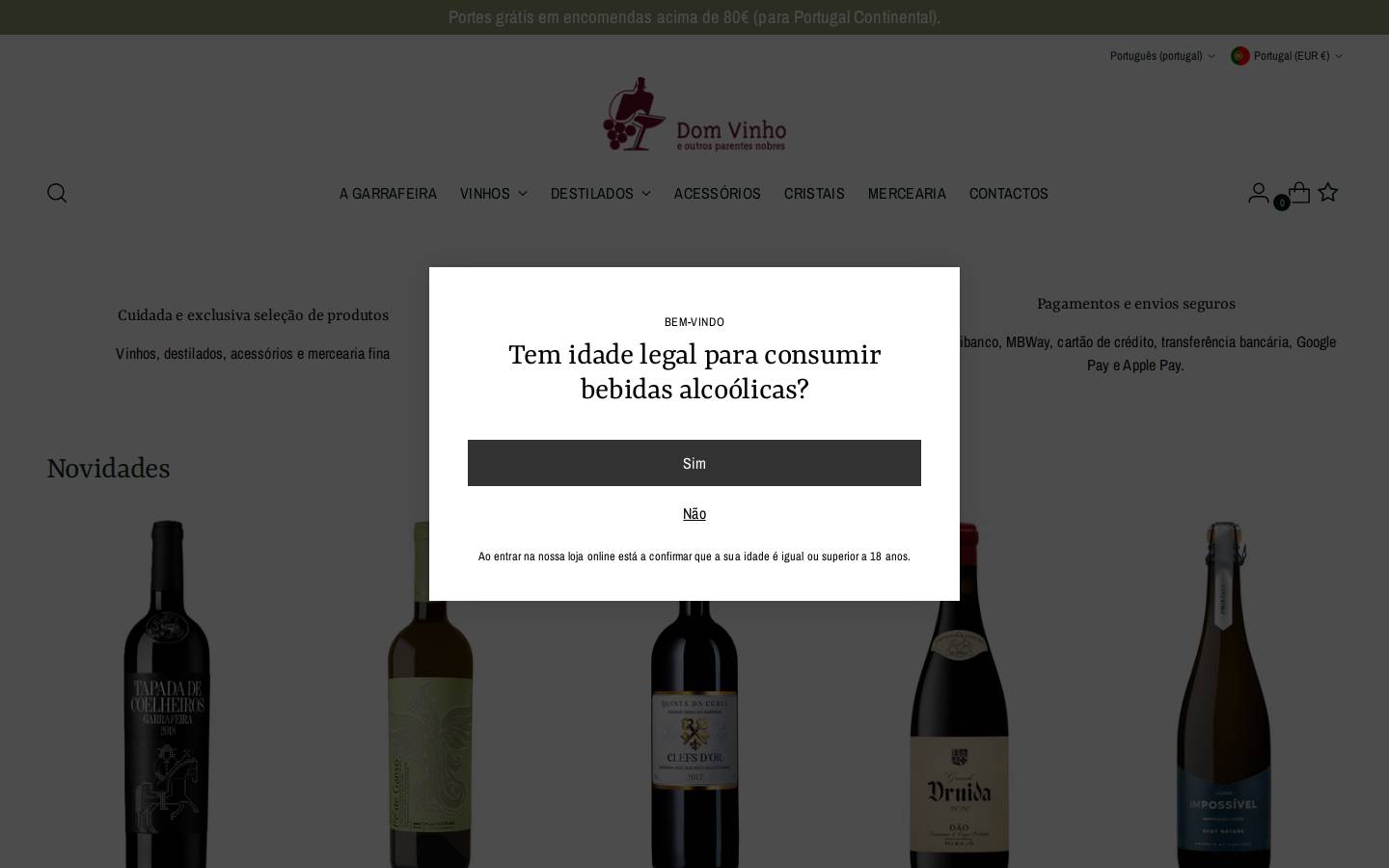 domvinho.pt homepage screenshot