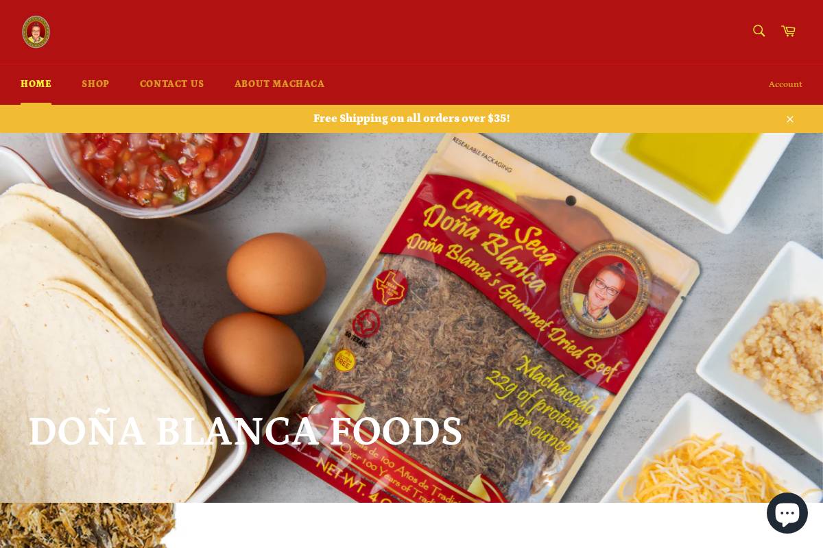 donablancafoods.com homepage screenshot