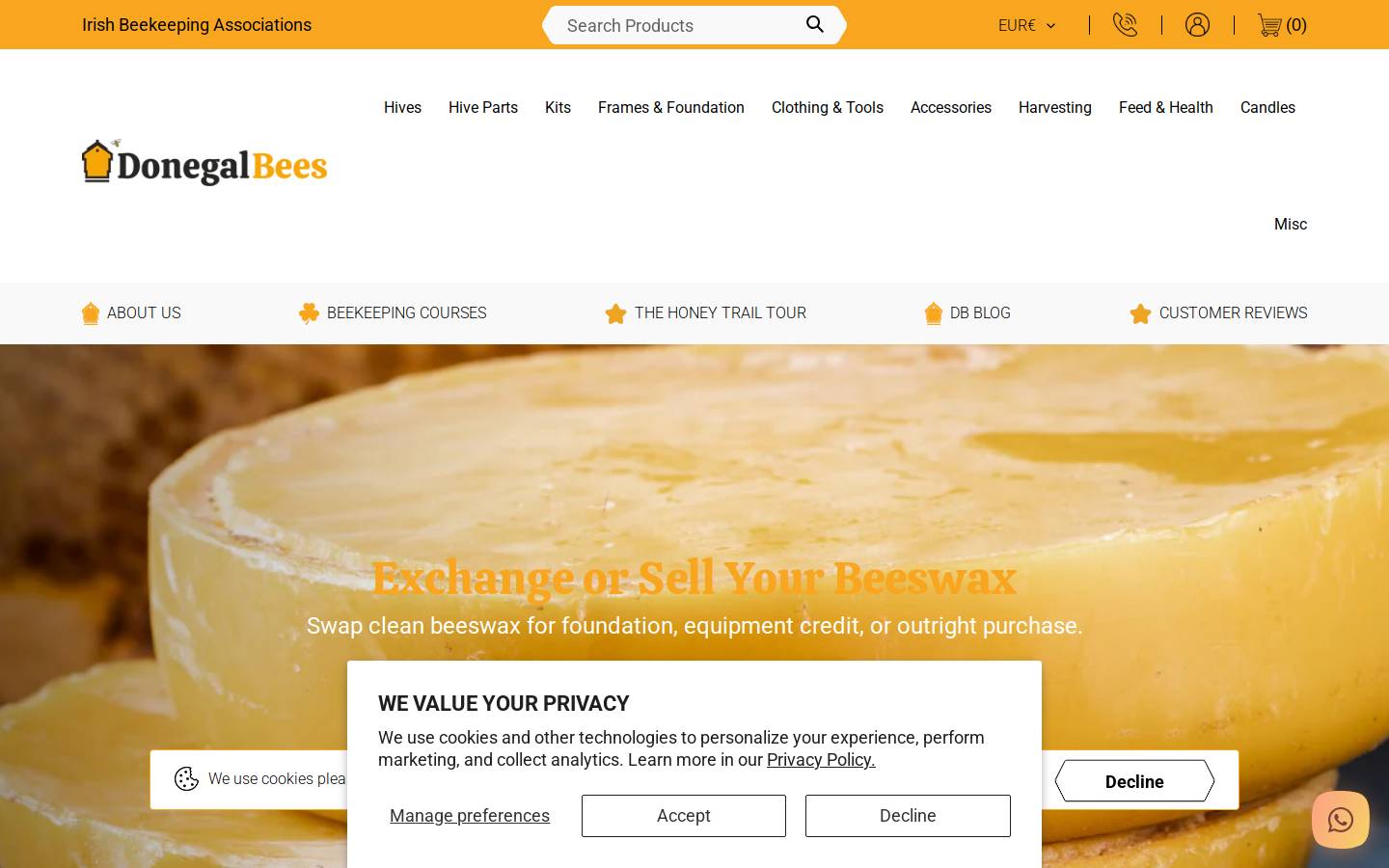 donegalbees.ie homepage screenshot
