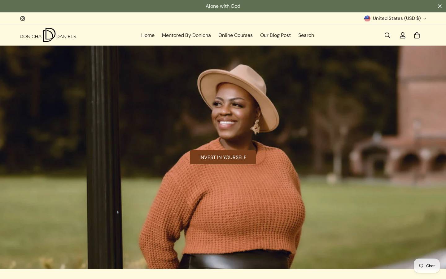 donichadaniels.com homepage screenshot