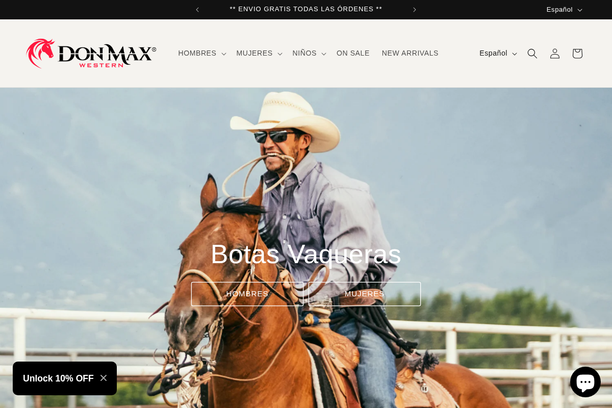 Don Max Western homepage screenshot
