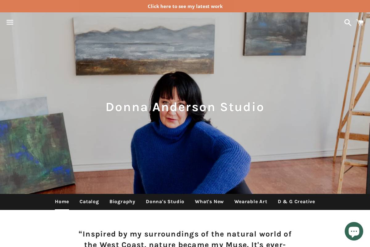 donnaandersonstudio.com homepage screenshot