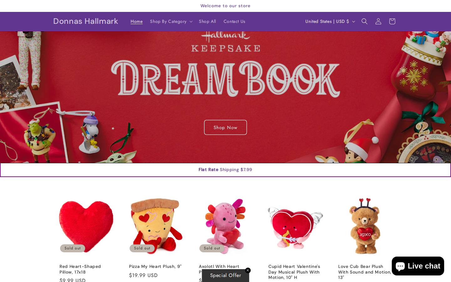 donnashallmark.com homepage screenshot