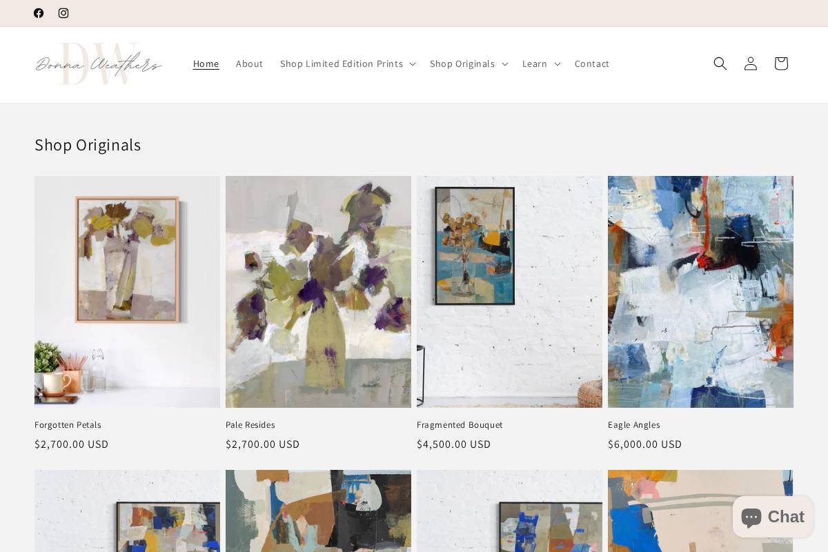 Donna Weathers Art homepage screenshot