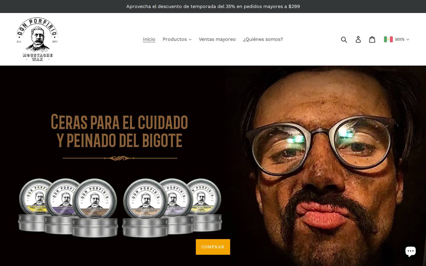 donporfiriomwax.com homepage screenshot