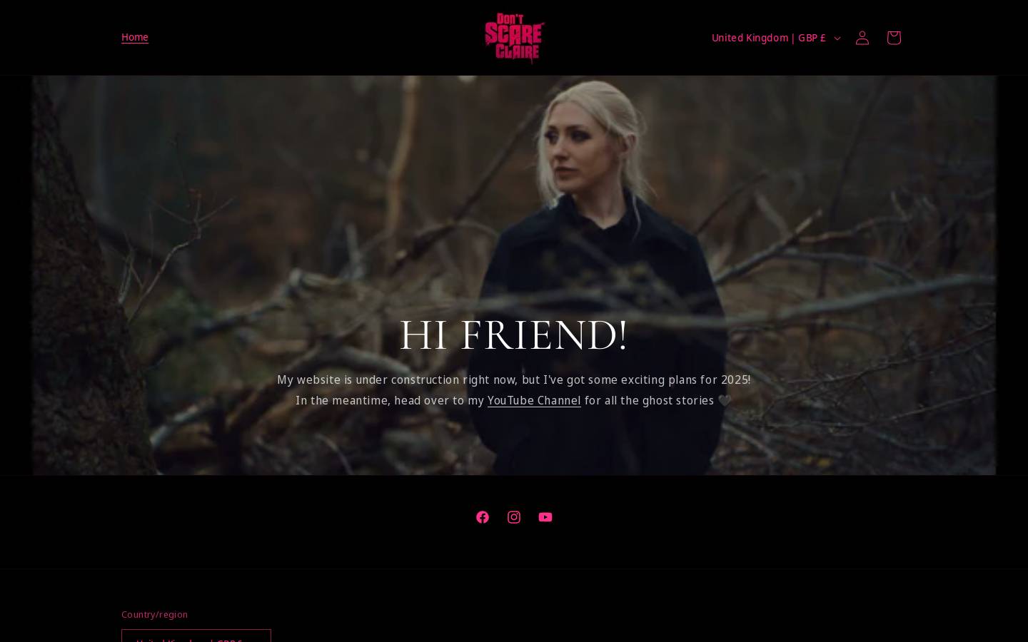 dontscareclaire.com homepage screenshot