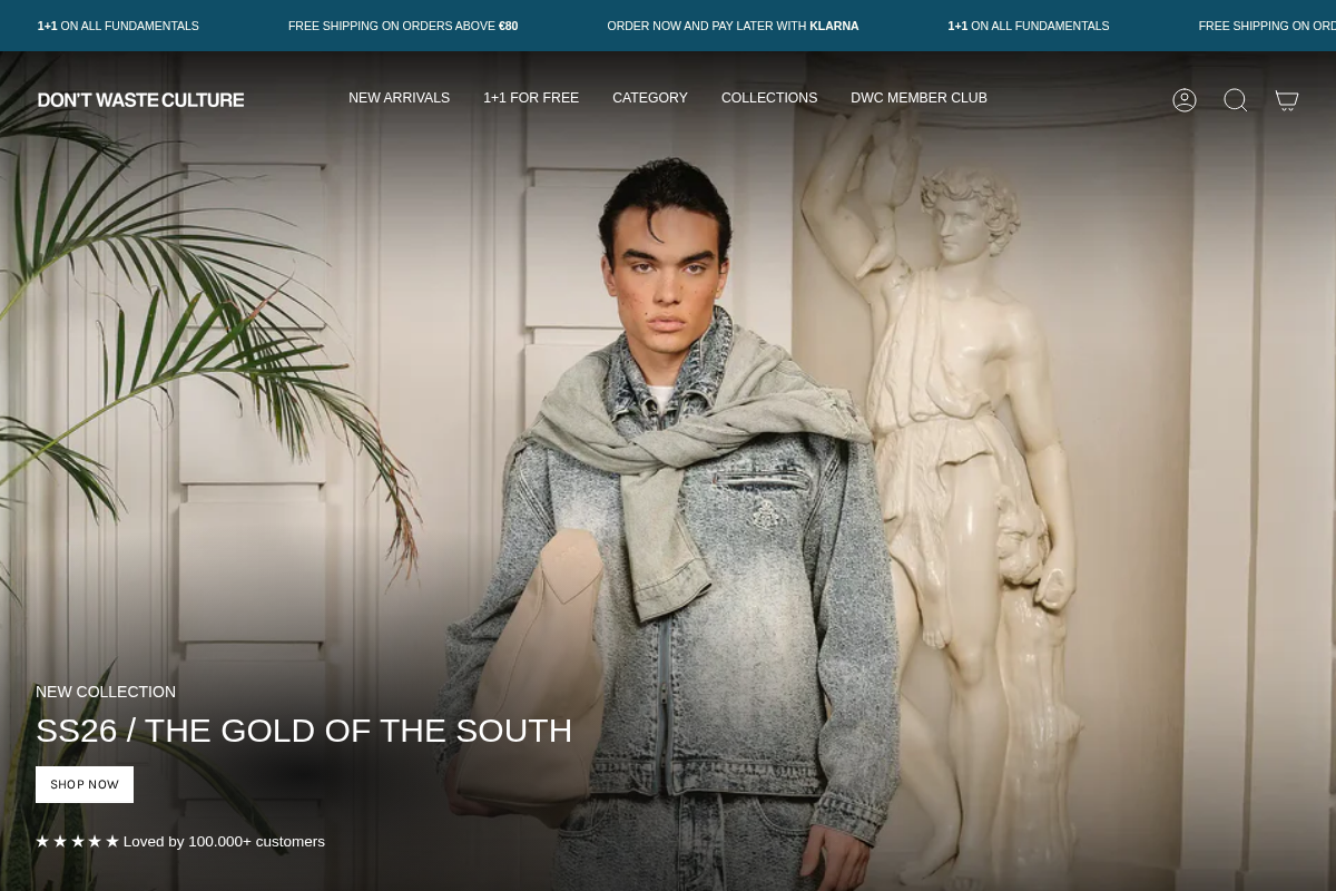 Don't Waste Culture homepage screenshot