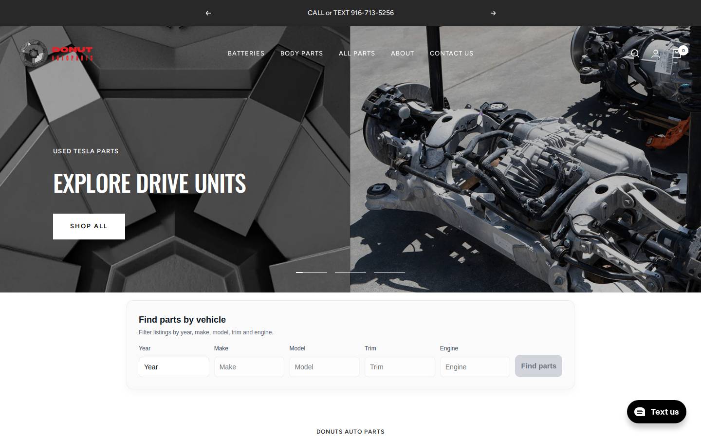 donutparts.com homepage screenshot