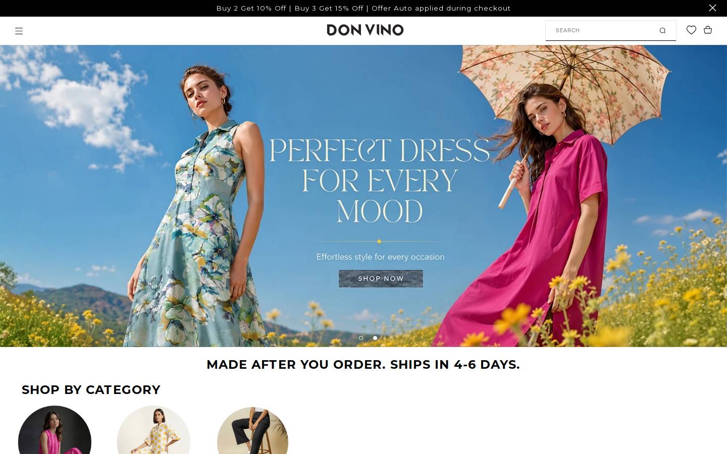 donvino.in homepage screenshot