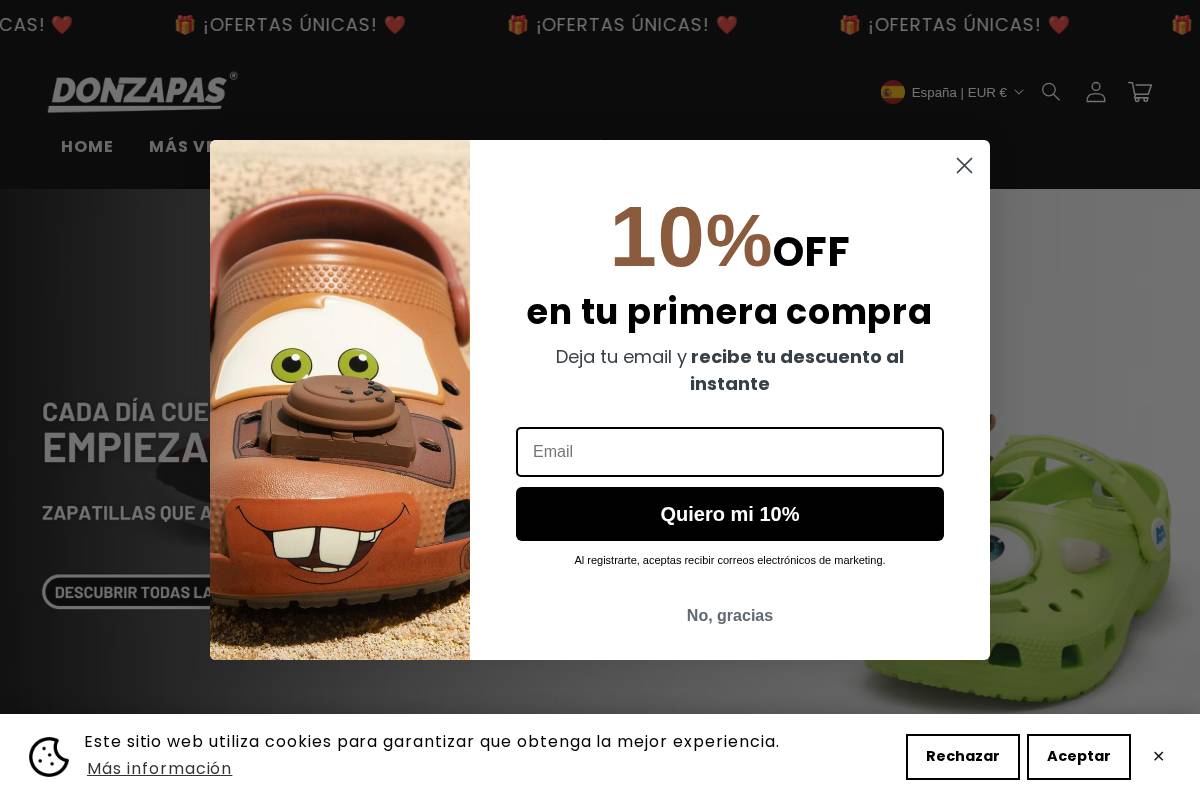 Donzapas homepage screenshot