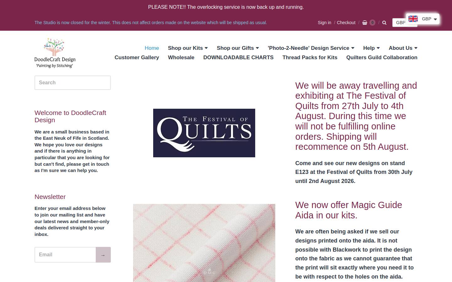 doodlecraftdesign.co.uk homepage screenshot