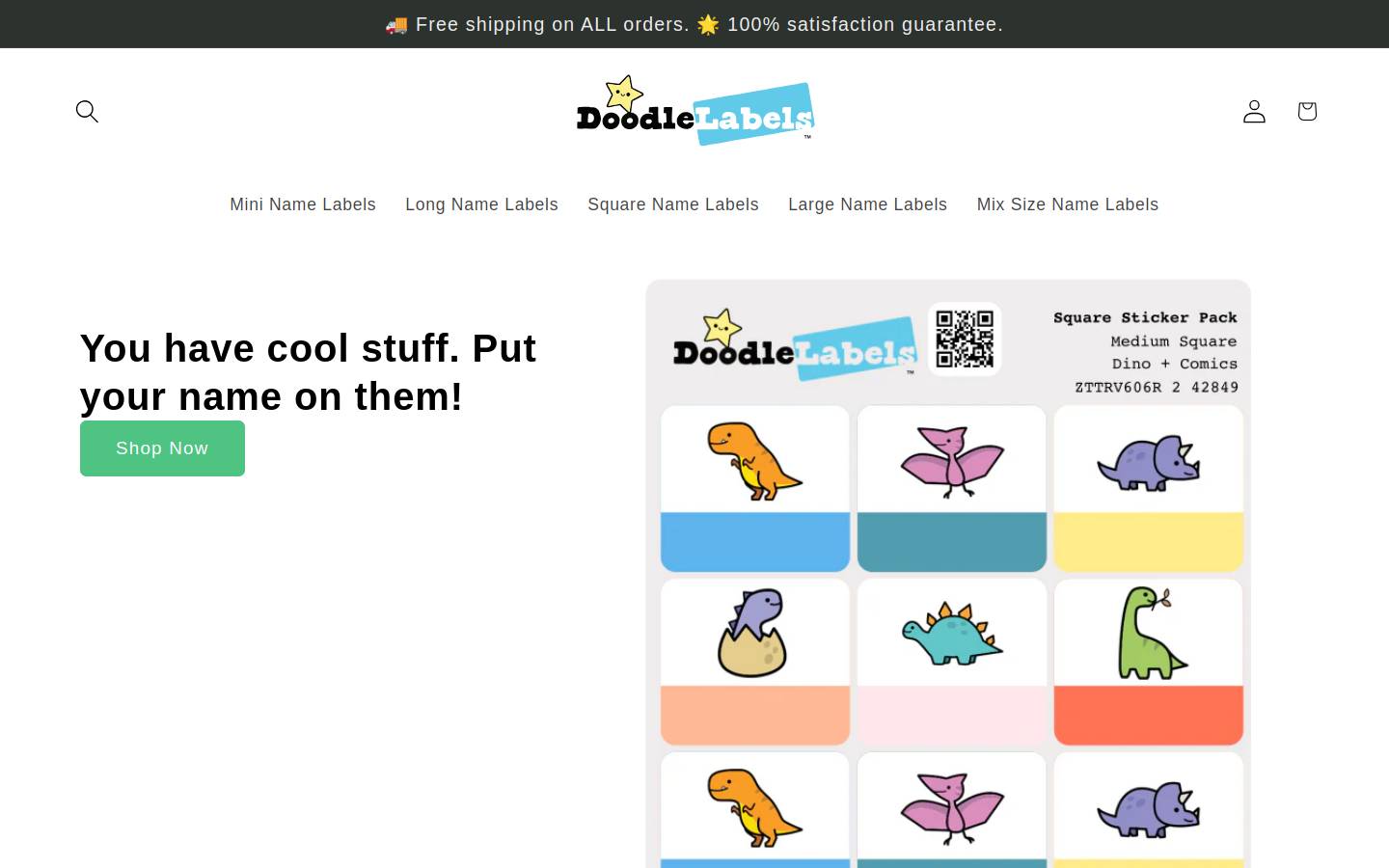 doodlelabels.com homepage screenshot
