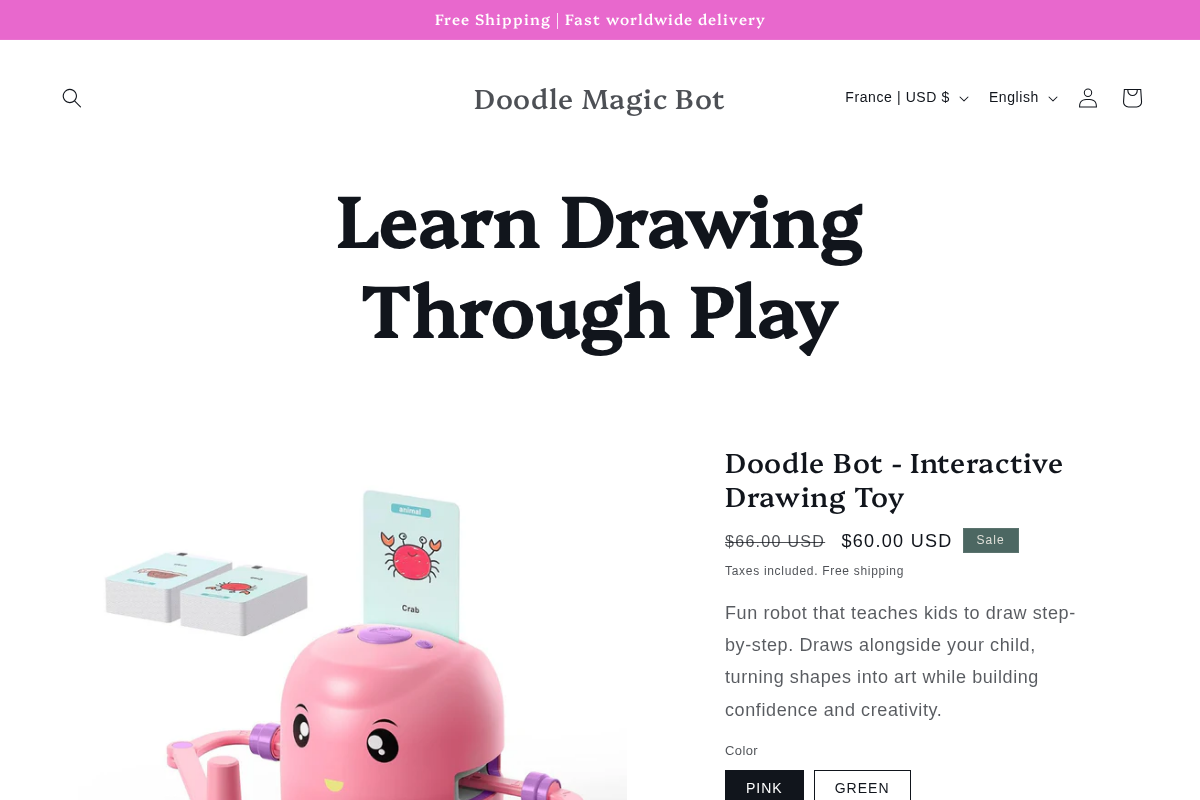 Doodle Magic Bot homepage screenshot