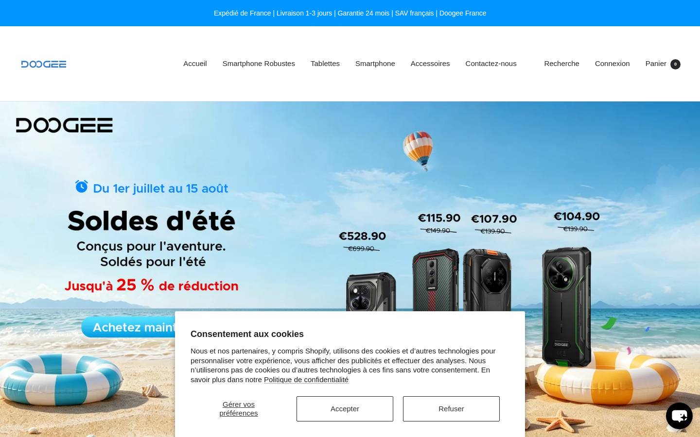 doogeeshop.fr homepage screenshot