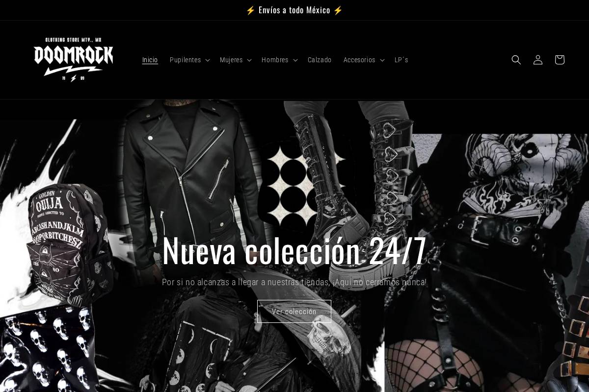 doomrockstore.com homepage screenshot