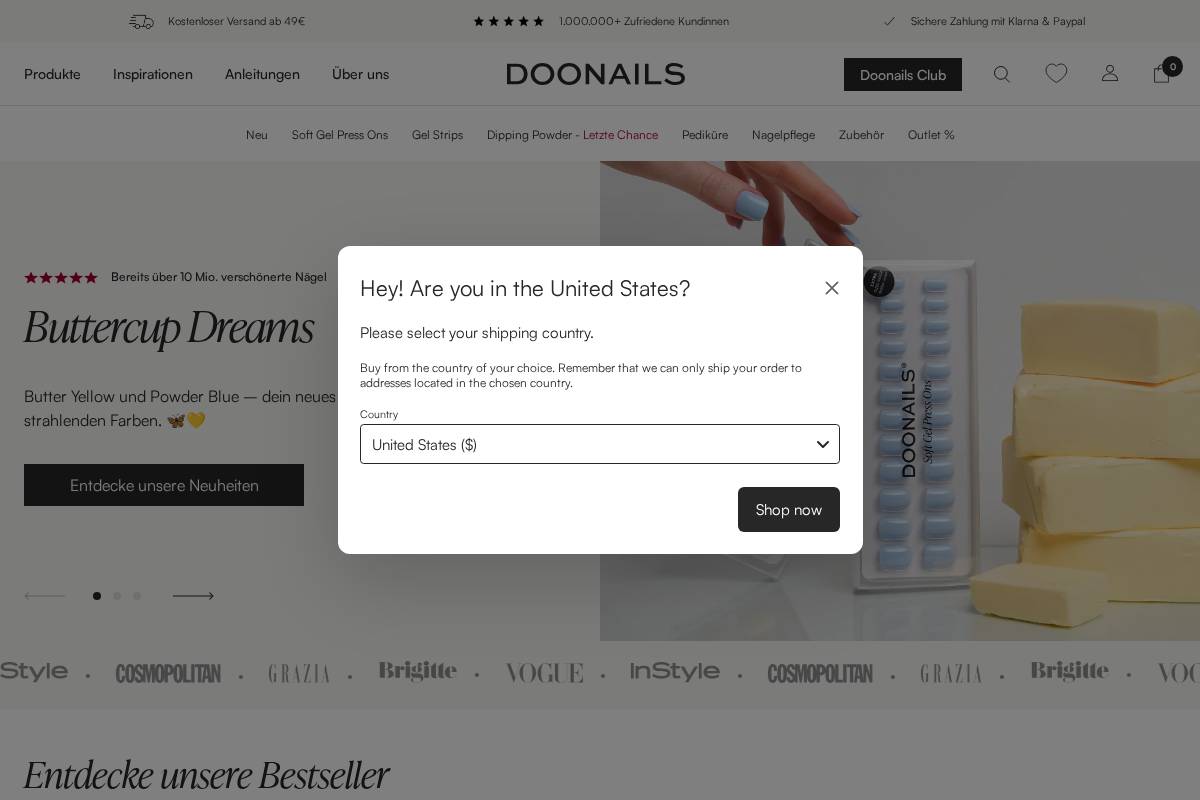 Doonails homepage screenshot