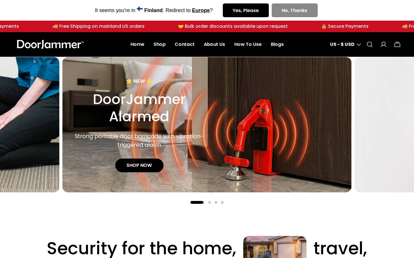 DoorJammer homepage screenshot