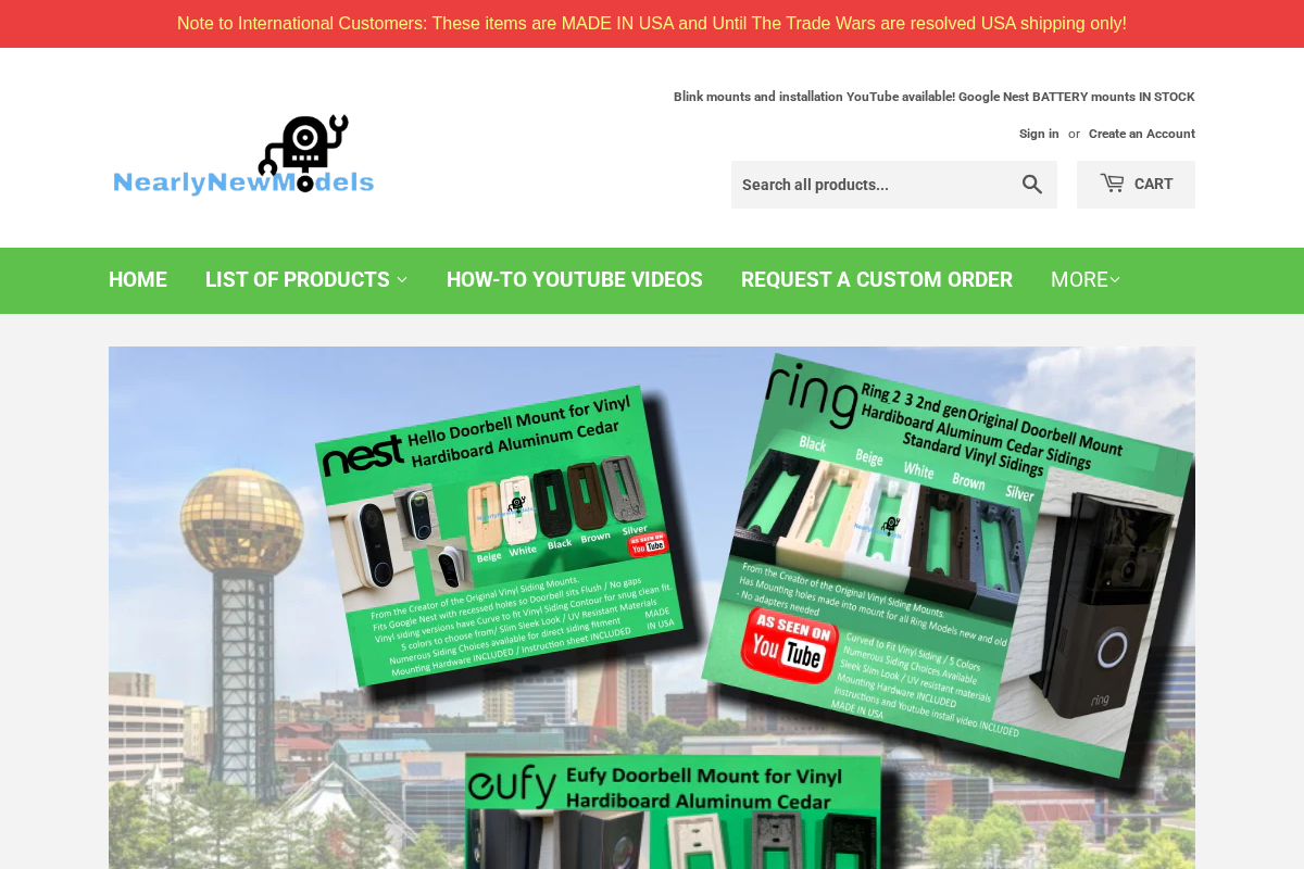 NearlyNewModels homepage screenshot