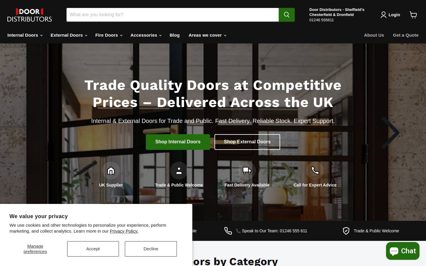 Door Distributors Ltd  homepage screenshot