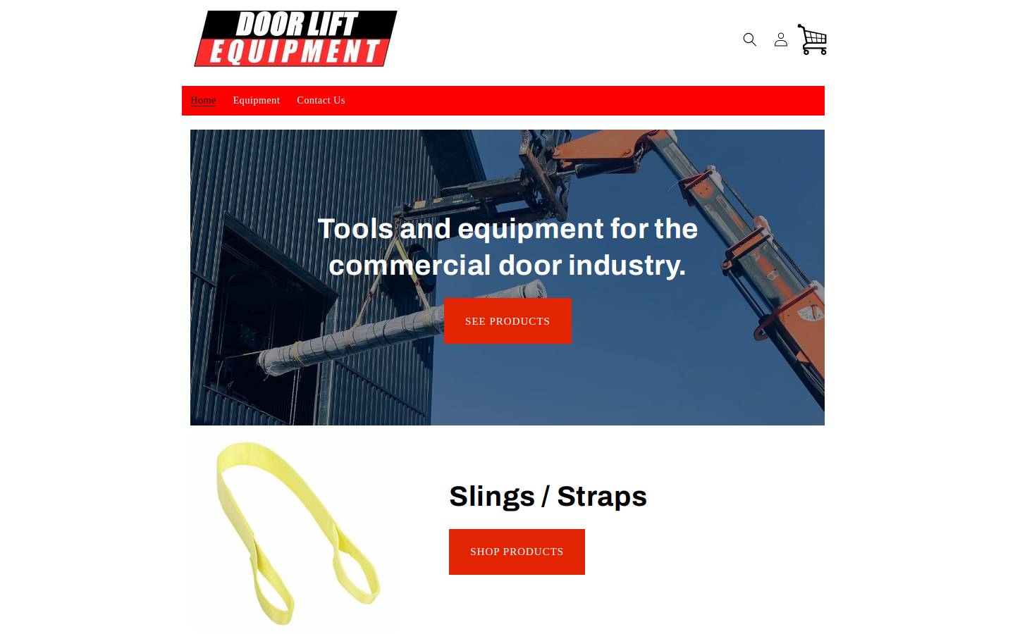 doorliftequipment.com homepage screenshot