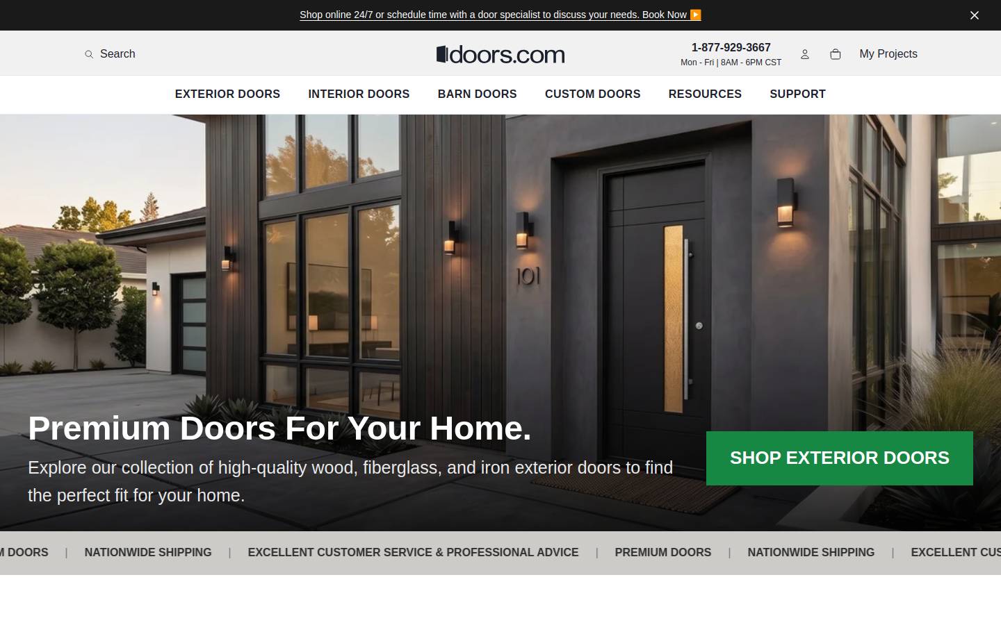 doors.com homepage screenshot