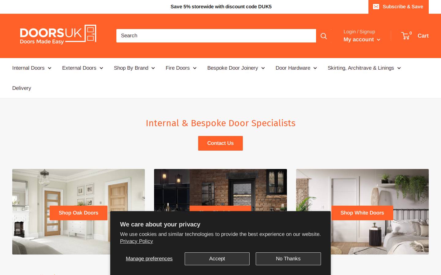 doorsuk.co.uk homepage screenshot