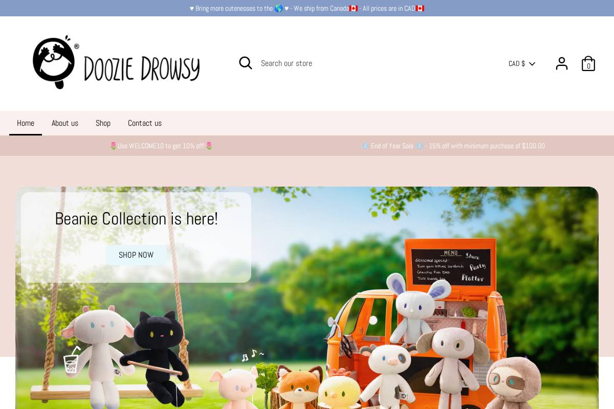 dooziedrowsy.com homepage screenshot