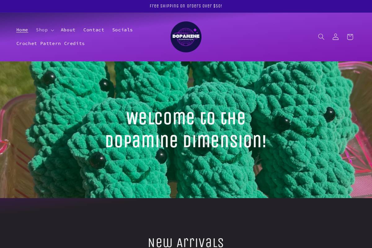 dopaminedimension.com homepage screenshot