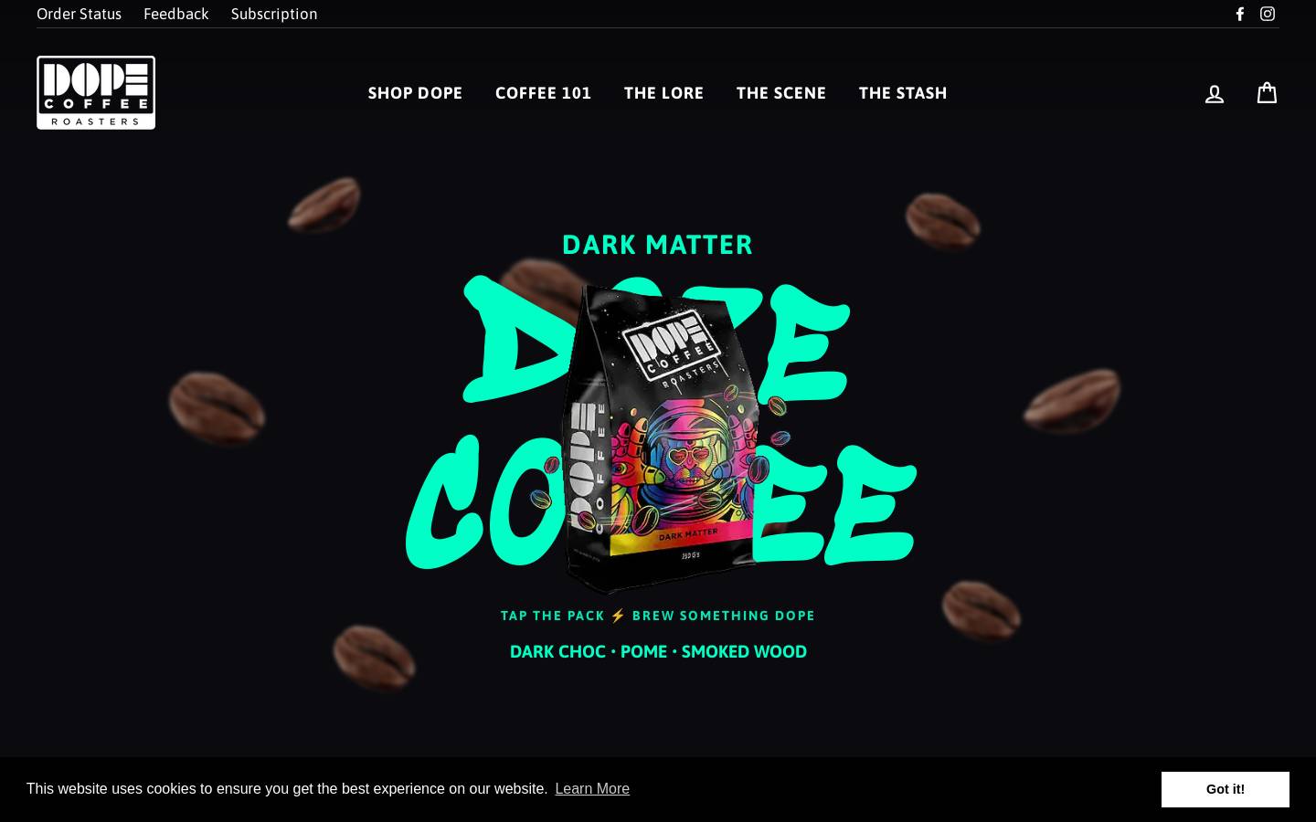 dopecoffee.in homepage screenshot