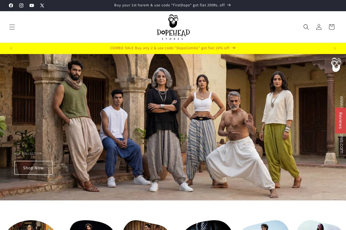 dopeheadstores.com homepage screenshot