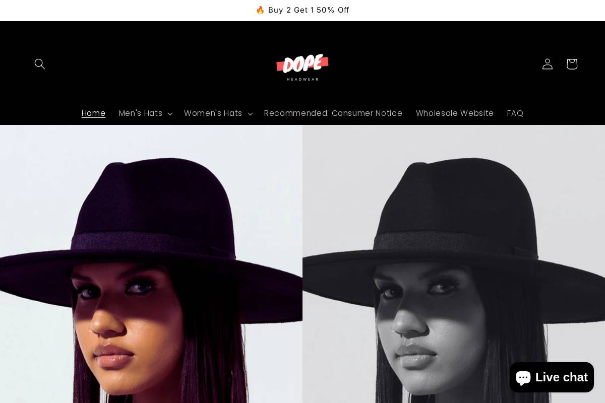 dopeheadwear.com homepage screenshot