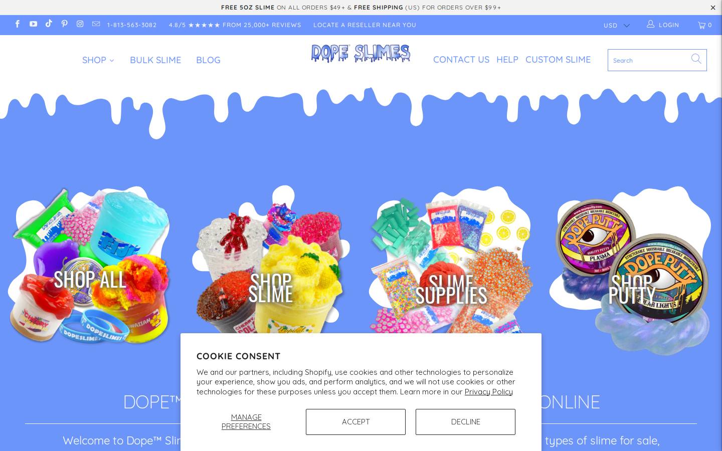 Dopeslimes homepage screenshot