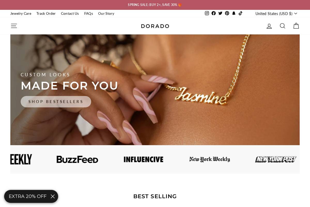 Dorado homepage screenshot