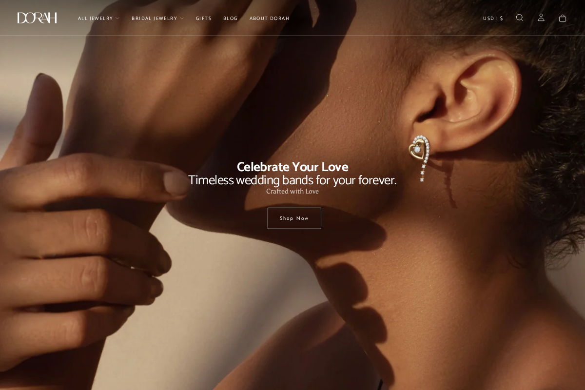 Dorahjewelry homepage screenshot
