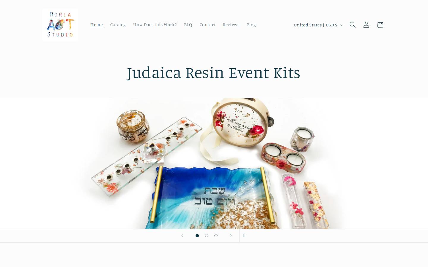 doriaartstudio.com homepage screenshot