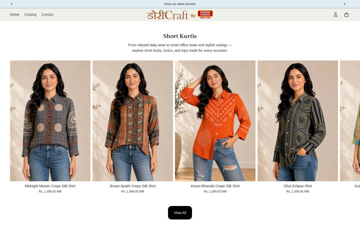 doricraft.com homepage screenshot