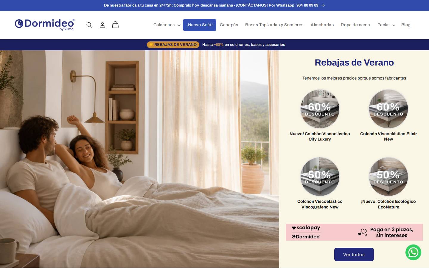 Dormideo homepage screenshot
